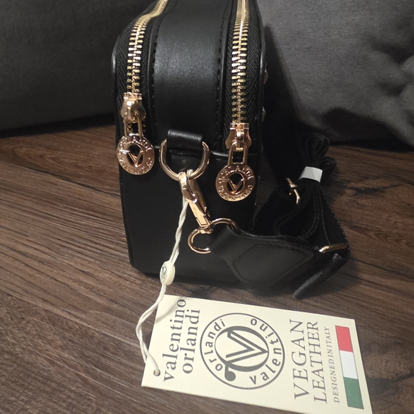 NWT Valentino Orlandi Black Studded Crossbody Bag - Picture 2 of 8